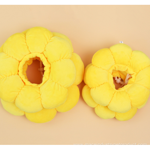 Polyester pet yellow sunflower pet collar